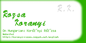 rozsa koranyi business card